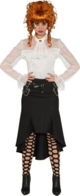 O9548 schwarz Damen Rock lang Steampunkrock - 0