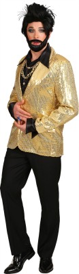 O7261 gold Herren Pailletten Jackett Discojacke - 0