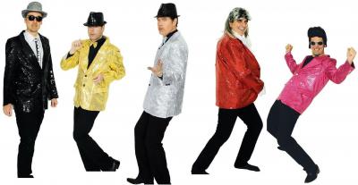O7261 gold Herren Pailletten Jackett Discojacke - 1