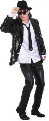 O7272 schwarz Herren Pailletten Jackett Discojacke - 0