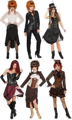 O9534 schwarz Damen Korsage Steampunkkorsage - 3