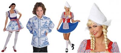 O9359 Damen Hollandkostüm Holländerin Kleid kurz - 1