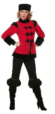 W5777 schwarz-rot Herren Kosakenkostüm Kosakenuniform - 2