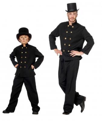 W3718 Kinder Mädchen Junge Schornsteinfegerkostüm - 3