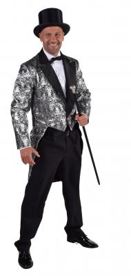 M216243-91-A silber Herren Theater Frack Brokat - 0
