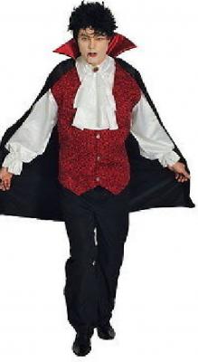 K31250617 schwarz-rot Herren Vampirkostüm Hexer - 1