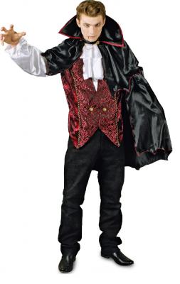 K31250682 schwarz-rot Herren Vampirkostüm Hexer - 1