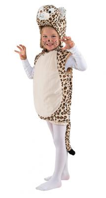 O5402-104 Kinder Leopard Weste mit Kaputze Panter Gr.104 - 0