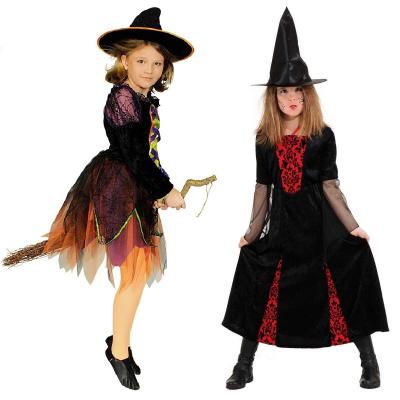 O5083 schwarz-rot Kinder Vampirkleid Hexenkleid - 1