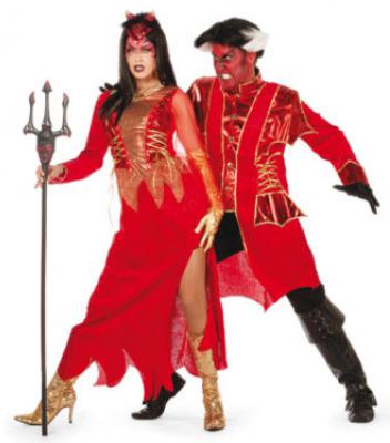 W4709 rot Damen Teufelkleid Halloweenkleid
