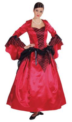 M210141-A rot-schwarz Damen Teufelkleid Gothickleid - 0