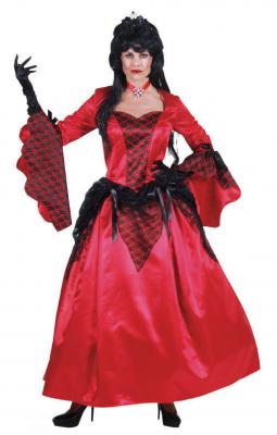 M210141-A rot-schwarz Damen Teufelkleid Gothickleid - 1