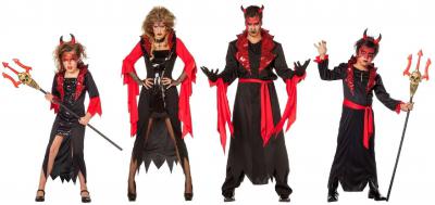 W4869 schwarz-rot Damen Vampirkleid Teufelin - 3