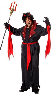 W5869 schwarz-rot Herren Vampirkostüm Teufel - 1