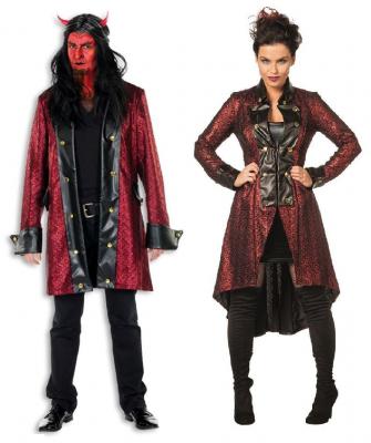 L3201830 dunkel-rot Damen Vampirmantel Teufelsmantel - 1