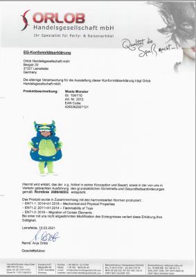 Oh2012-104-110 blau Rona Kinder Monster Weste Kostüm Gr.104-110 - 4