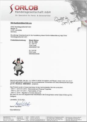 Oh2020-104-110 schwarz-grau Kinder Spinnen Weste Kostüm Gr.104-110 - 1