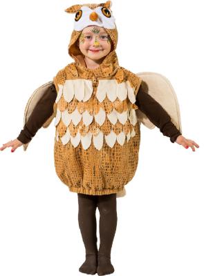 O5452 braun Kinder Eule Eulen Weste Kostüm Eulenkostüm - 0