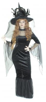 K31250576 schwarz Damen Hexenkleid Mittelalterkleid