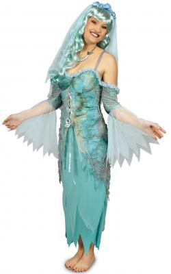 K31250606 lind-grün Damen Zombiekleid Meerjungfrau - 1