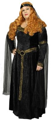 K31250843 schwarz Damen Prinzessinkostüm Burgfraukostüm - 1