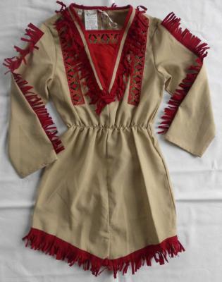 Ke02295 braun-rot Indianer Mädchen Apachenkleid - 0