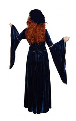 O9119 dunkel blau Damen Mittelalter Burgherrin Hofdame Kostüm Kleid - 1