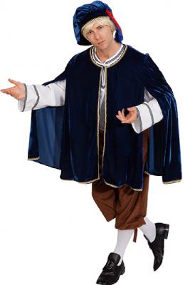 O7616 dunkel-blau-braun Herren Burgherren Gutsherren Handelsmann Kostüm - 0