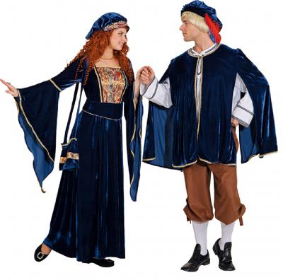 O7616 dunkel-blau-braun Herren Burgherren Gutsherren Handelsmann Kostüm - 2