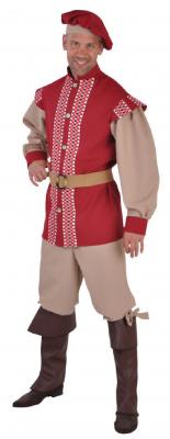 M212226-A rot-beige Herren Burgherren Gutsherren Handelsmann Kostüm
