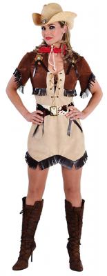 M212145 brauntöne Damen Cowgirl Kleid Western Kostüm - 0