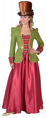 M218124 grün-rot Damen Rokoko Steampunk Kostüm Viktorianische Dame