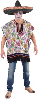 M217282-A Mexican Skull Herren Damen Poncho Tag der Toten - 0