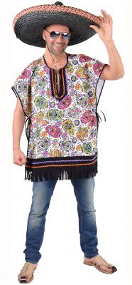 M217282-A Mexican Skull Herren Damen Poncho Tag der Toten - 1