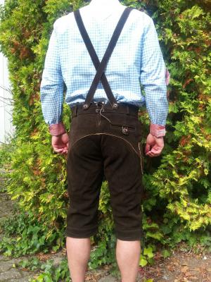 E2000-50 dunkel-braun Herren Lederhose Trachtenhose Gr.50 - 1