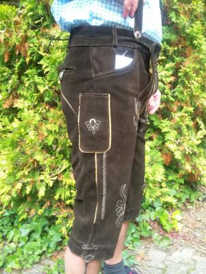 E2000-48 dunkel-braun Herren Lederhose Trachtenhose Gr.48 - 2