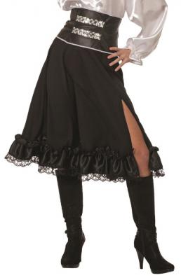 W4434-A schwarz Damen Rock Piratenrock - 0