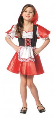 L3100490 schwarz-rot-weiß Kinder Kleid Mädchen Rotkäppchenkostüm - 0
