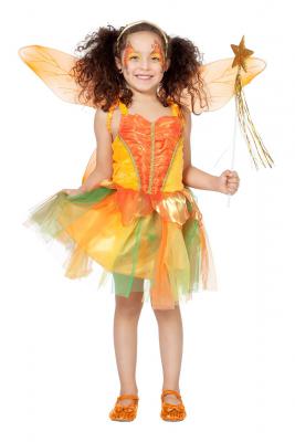 W3265 gelb-orange Kinder Waldfee Mädchen Elfenprinzessin - 0