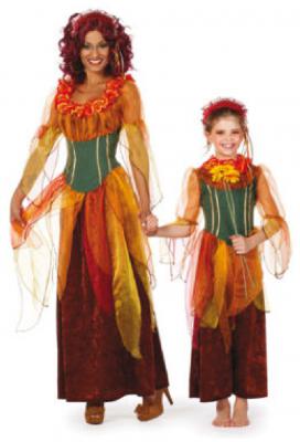 W4325 Herbstfarben Damen Wald Fee Feenkleid - 1