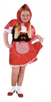 M213010 rot-weiß Kinder Rotkäppchen Kostüm Mädchen Kleid - 0