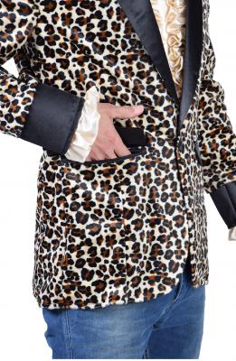 M218294 Sheeba Herren Leoparden Sakko-Jackett Discojackett - 2