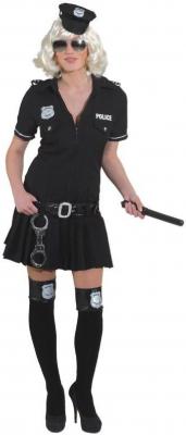 O9674 schwarz Police Girl Polizei Kostüm - 1