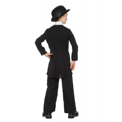 W3463-164 schwarz Kinder Charly Komiker Film Kostüm Gr.164 - 2