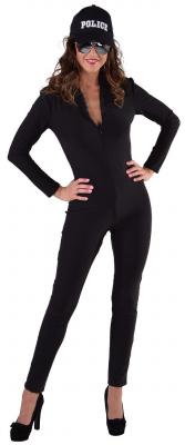 M216183 schwarz Damen Polizistin Katzencatsuit Hasenkostüm - 2