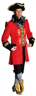 M211218 schwarz-rot Herren Marquis Kostüm Barockanzug - 0