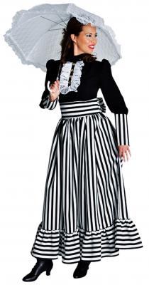 M211126 schwarz-weiß Damen Rokokokleid Biedermeierkostüm