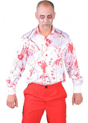 M218260-M weiß-rot Herren blutiges Hemd Dokter Zombie Kostüm Gr.M - 1