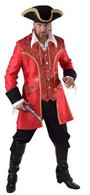M216210 rot Herren Barock Kostüm Captain Hook - 1