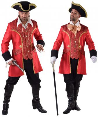 M216210 rot Herren Barock Kostüm Captain Hook - 2
